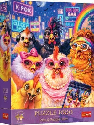 Puzzle 1000 Selfie z kurami Premium Plus Quality 1