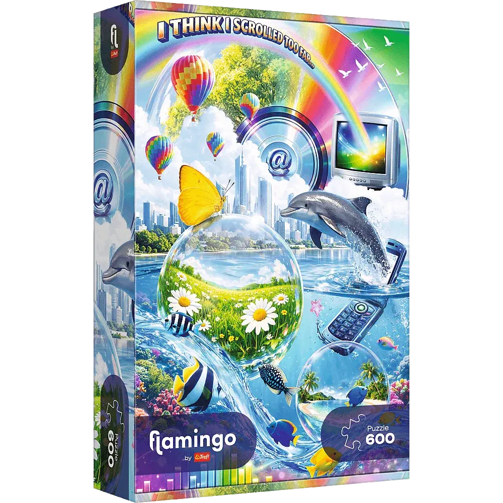 Puzzle 600 Internetowy chaos - flamingo 1