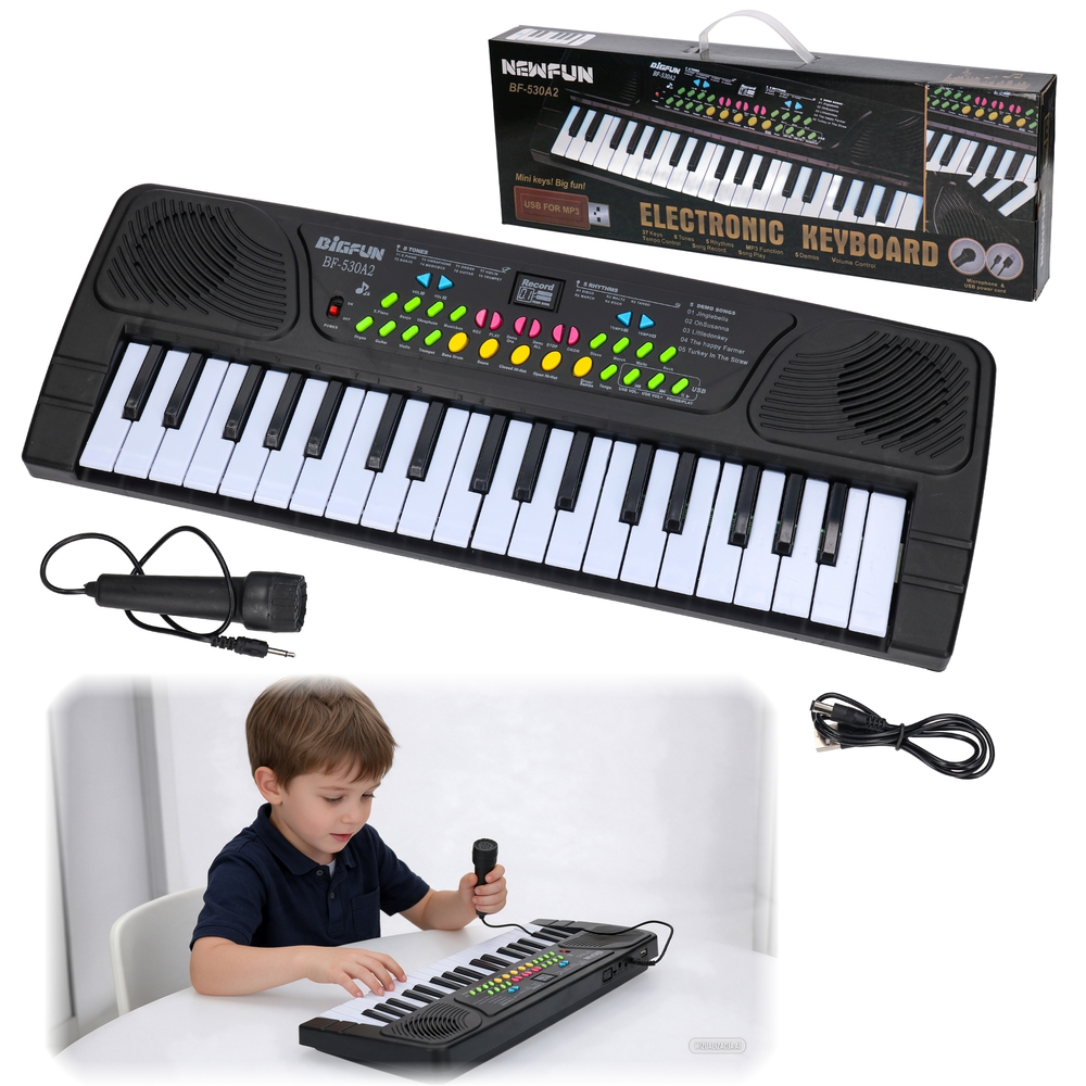 Organki elektroniczne,  pianinko keyboard, mikrofon 1