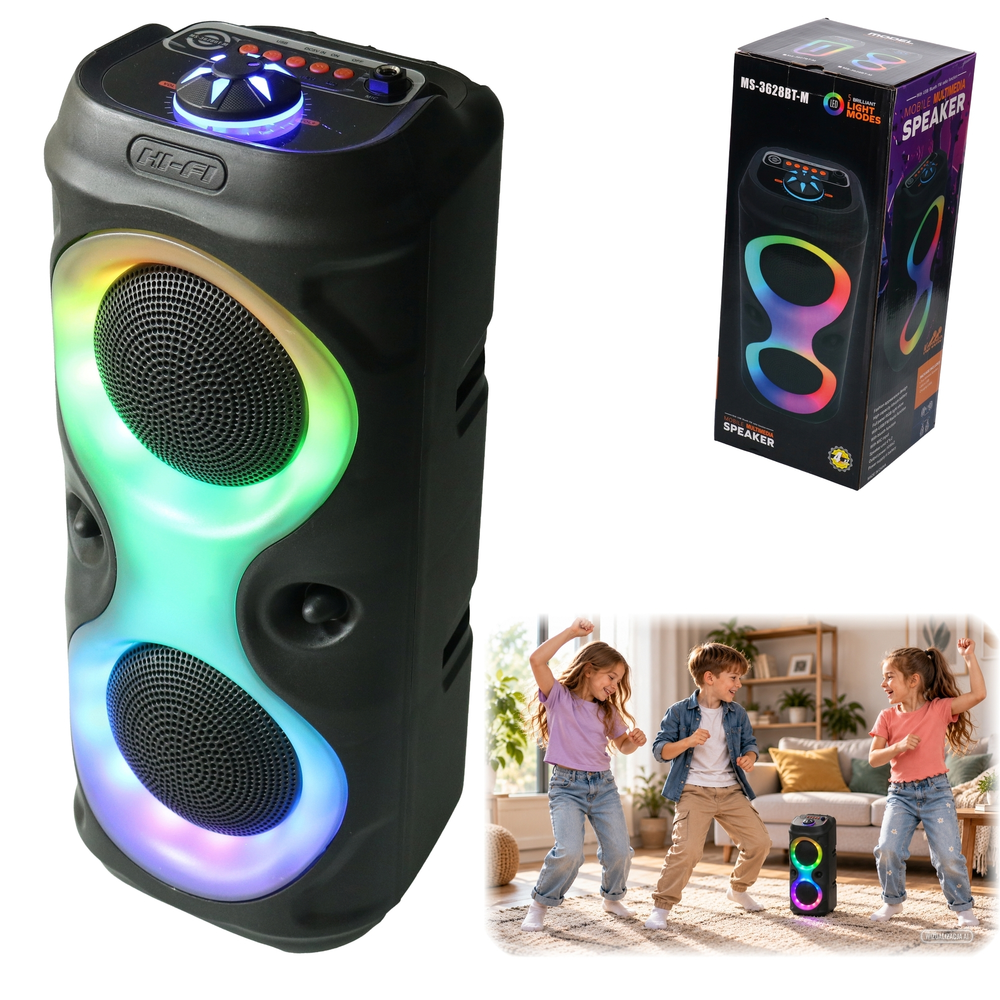 Bezprzewodowy głośnik BLUETOOTH duży, radio, światło 1