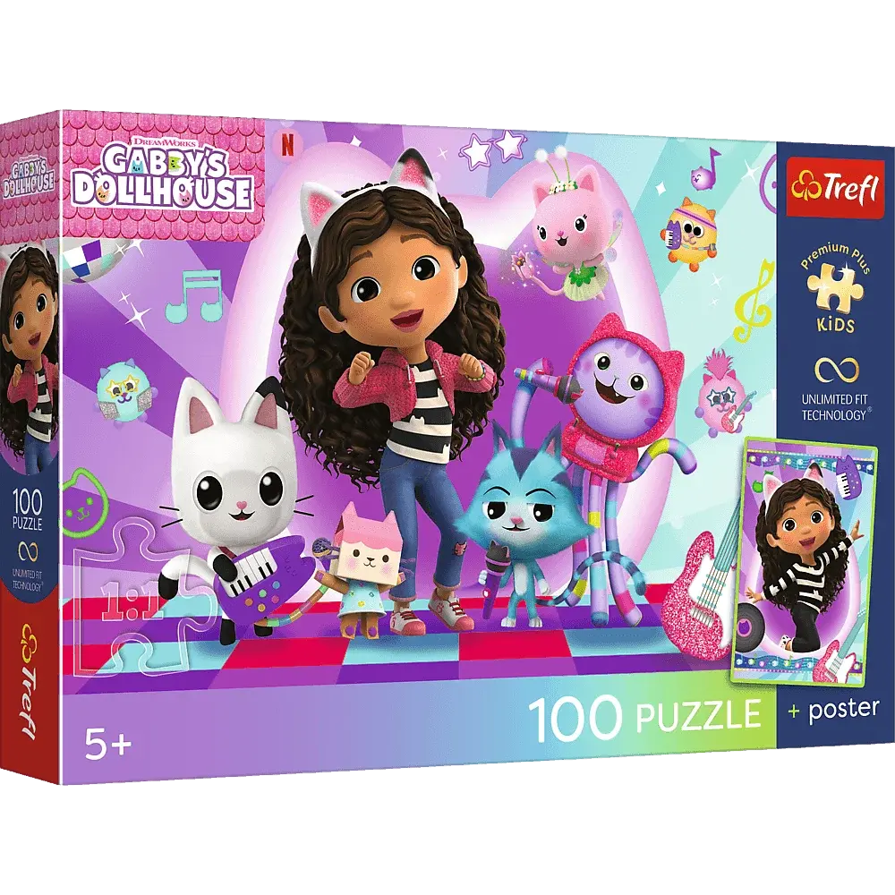 Puzzle 100 Koci domek Gabby Kolorowy Koci Świat 1