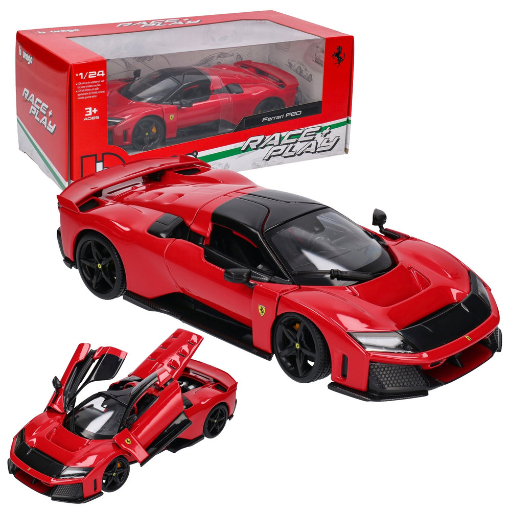 Auto Ferrari F80 model metalowy BURAGO 1:24 RACE PLAY 1
