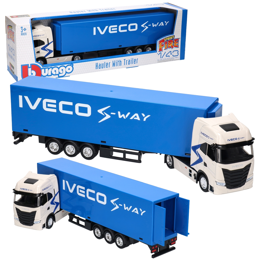 TIR IVECO S-WAY kontener model metalowy 1:43 1