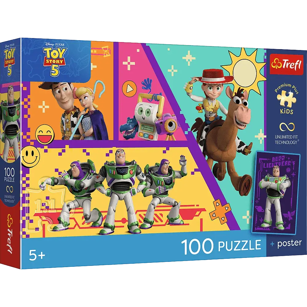 Puzzle 100 Toy Story Zabawki w akcji + plakat 1