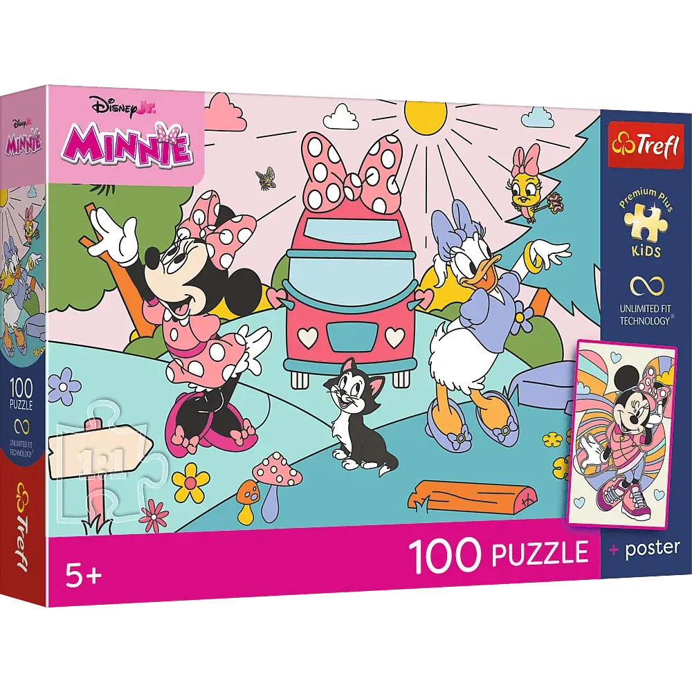 Puzzle 100 Myszka Minnie - Różowa przygoda + plakat 1