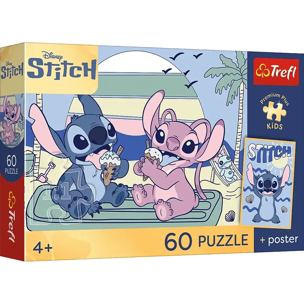 Puzzle 60 Lilo & Stitch Zabawa ze Stitchem + plakat 1