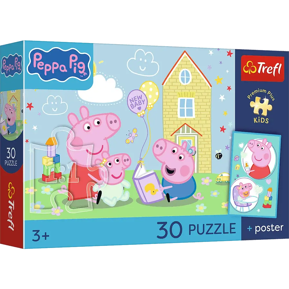 Puzzle 30 ŚWINKA PEPPA Peppa ma plan + plakat 1