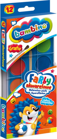 Farby akwarelowe BAMBINO 12 kolorów 1