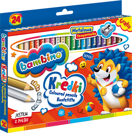 Kredki BAMBINO w drewnianej oprawie 24 kolory 1