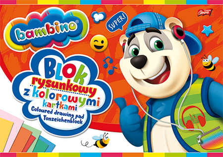 Blok rysunkowy 16k kolorowe kartki BAMBINO 1