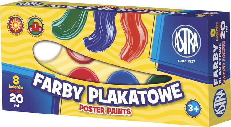 Farby plakatowe 8 kolorów ASTRA 1