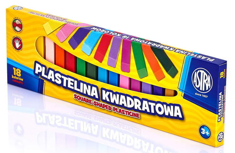 Plastelina kwadratowa 18 kolorów ASTRA 1