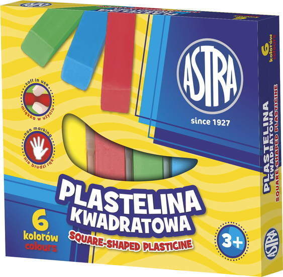 Plastelina kwadratowa 6 kolorów ASTRA 1
