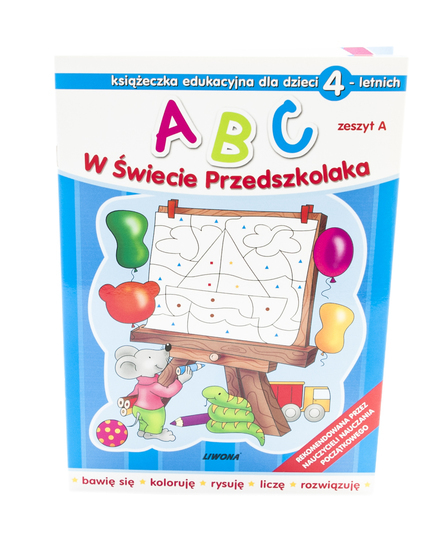 Książeczka edukacyjna ABC w Świecie Przedszkolaka dla dzieci 4-letnich, zeszyt A 1