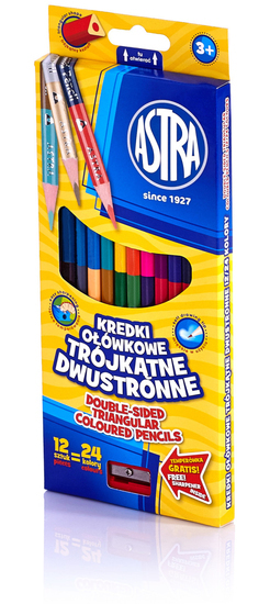 KREDKI OŁÓWKOWE dwustronne ASTRA 1