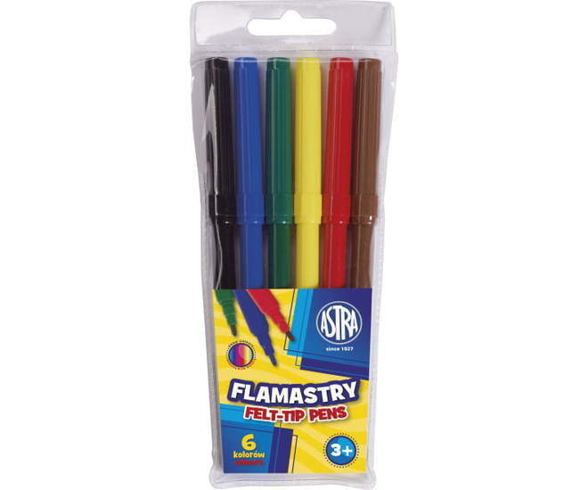 FLAMASTRY 6 kolorów ASTRA 1