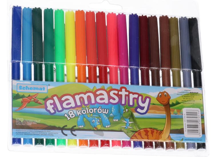 Flamastry zestaw 18 kolorów 1