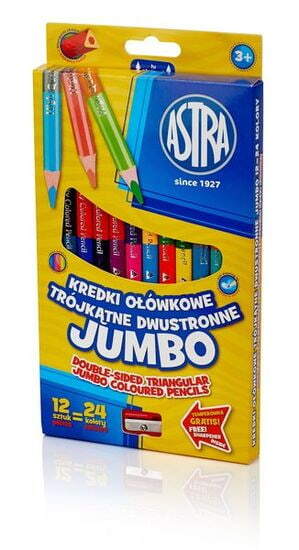 KREDKI SZKOLNE TRÓJKATNE DWUSTRONNE JUMBO ASTRA 1