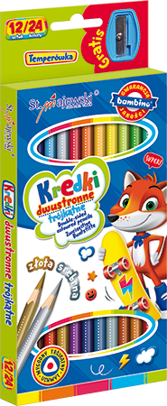Kredki 12szt / 24 kol dwustronne Bambino 1