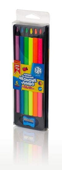 KREDKI OŁÓWKOWE NEONOWE JUMBO - 6 KOLORÓW 1