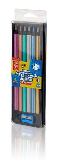 KREDKI OŁÓWKOWE METALICZNE JUMBO - 6 KOLORÓW ASTRA 1