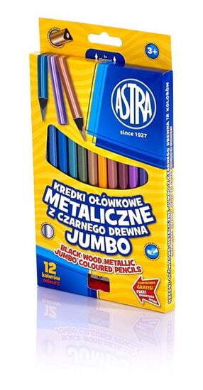 KREDKI OŁÓWKOWE METALICZNE JUMBO - 12 KOLORÓW 1