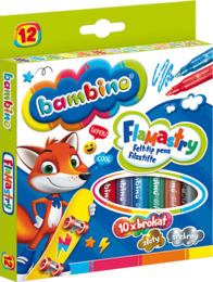 Flamastry brokatowe BAMBINO 12 kolorów 1