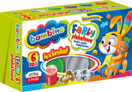 Farby plakatowe brokatowe BAMBINO 6 kolorów  1