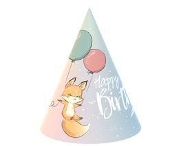 Czapeczki urodzinowe HAPPY BIRTHDAY LISEK 1