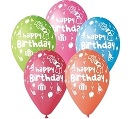 Balony z nadrukiem Happy Birthday 5szt. 1