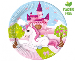 Talerzyki papierowe KONIK UNICORN jednorożec 1