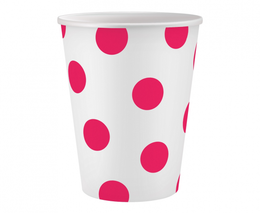Kubeczki papierowe magenta groszki 6szt 1