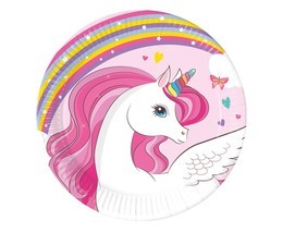 Talerzyki papierowe KONIK UNICORN jednorożec 20cm 1