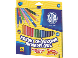 KREDKI OŁÓWKOWE AKWARELOWE 24 kolory 1