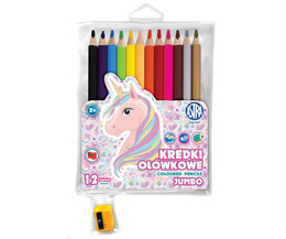 KREDKI OŁÓWKOWE JUMBO 12 KOLORÓW JEDNOROŻEC  ASTRA 1