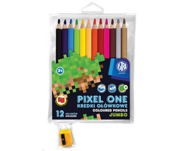KREDKI OŁÓWKOWE JUMBO 12 KOLORÓW PIXEL ONE  ASTRA 1