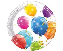 Talerzyki papierowe BALONY 23cm 8szt 1