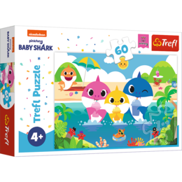 Puzzle 60 BABY SHARK RODZINA REKINÓW NA WAKACJACH  1