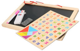 Tablica drewniana dwustronna + magnesy 1