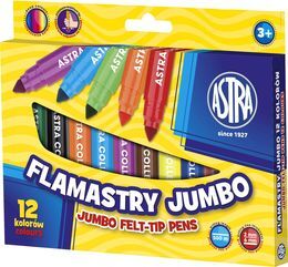 Flamastry JUMBO 12 kolorów ASTRA 1