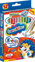 Kredki BAMBINO 12 kolorów złota kredka 1