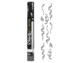 Konfetti pneumatyczne  serpentyny srebrne 40 cm 1