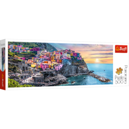 Puzzle 500 Panorama Vernazza o zachodzie słońca, Włochy 1