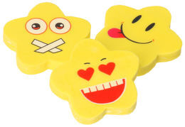 Gumka do ścierania EMOTIKON, SMILE KWIATEK 3SZT 1
