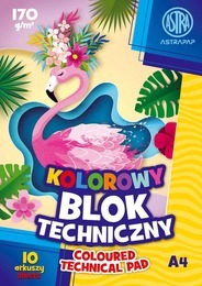 Blok techniczny 10k kolorowe kartki ASTRA  1