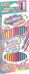 Kredki dwustronne trójkątne PASTEL BAMBINO 12/24kol  1