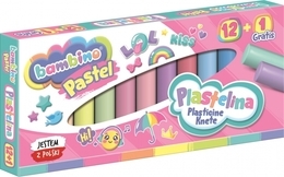 Plastelina BAMBINO PASTEL 12kol + 1 gratis  1