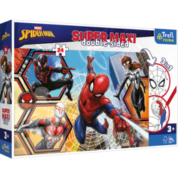 Puzzle 24 SUPER MAXI double-sided, Spiderman wyrusza do akcji 1
