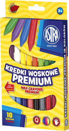 KREDKI WOSKOWE PREMIUM 18 KOLORÓW ASTRA 1
