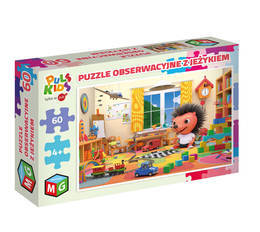 Puzzle obserwacyjne z JEŻYKIEM 60el. 1